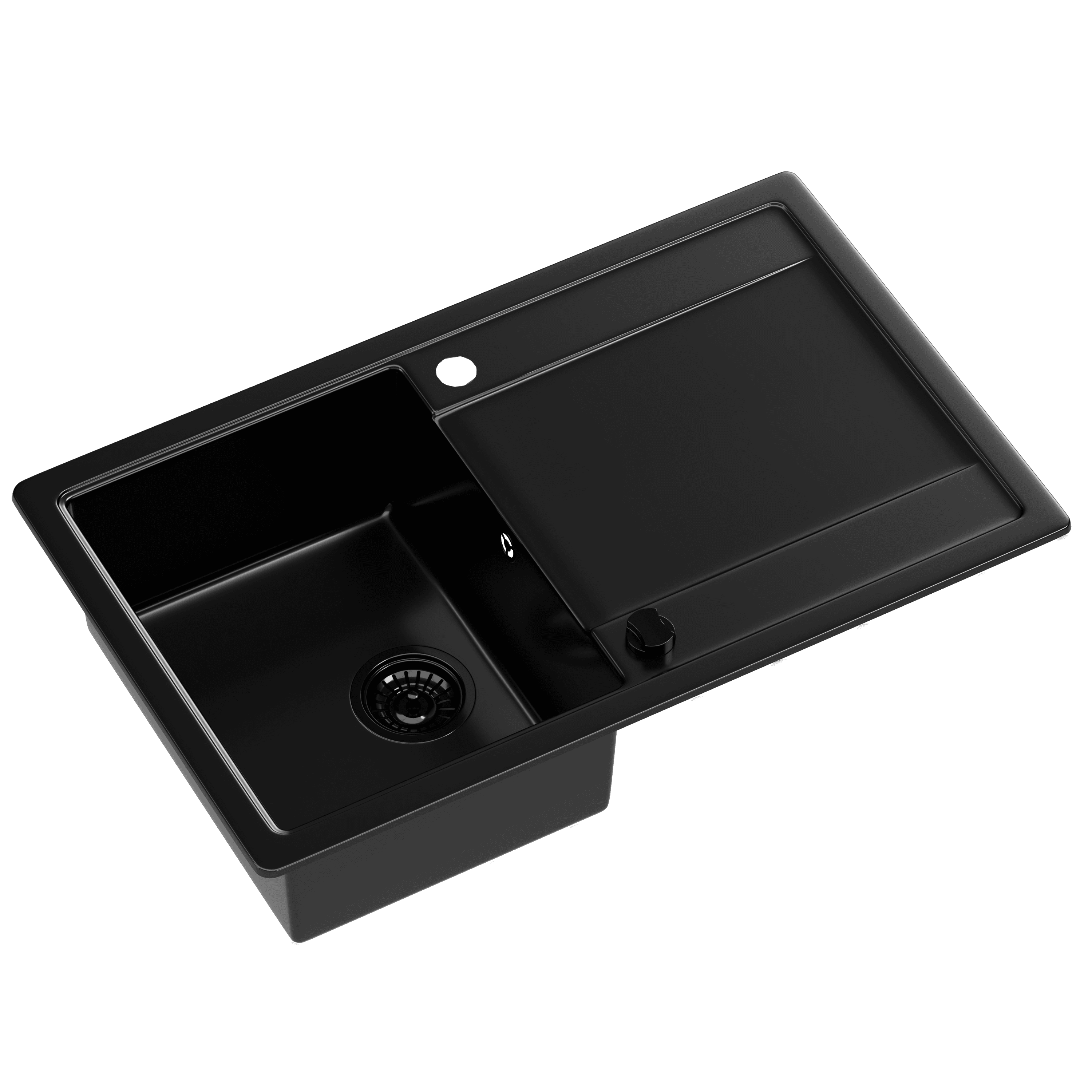 Grafitowy zlewozmywak granitowy KGS Z 4575 1B1D Deep Black